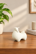 Nordic Minimalist White Bull Sculpture
