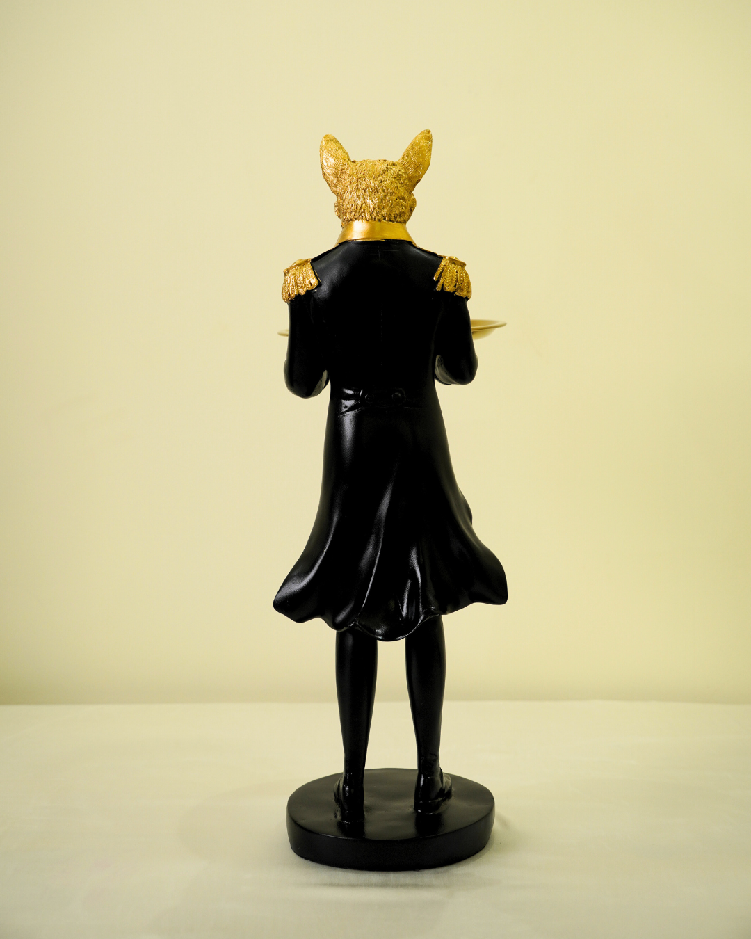 Wolf Decor With Tray (Black & Gold)