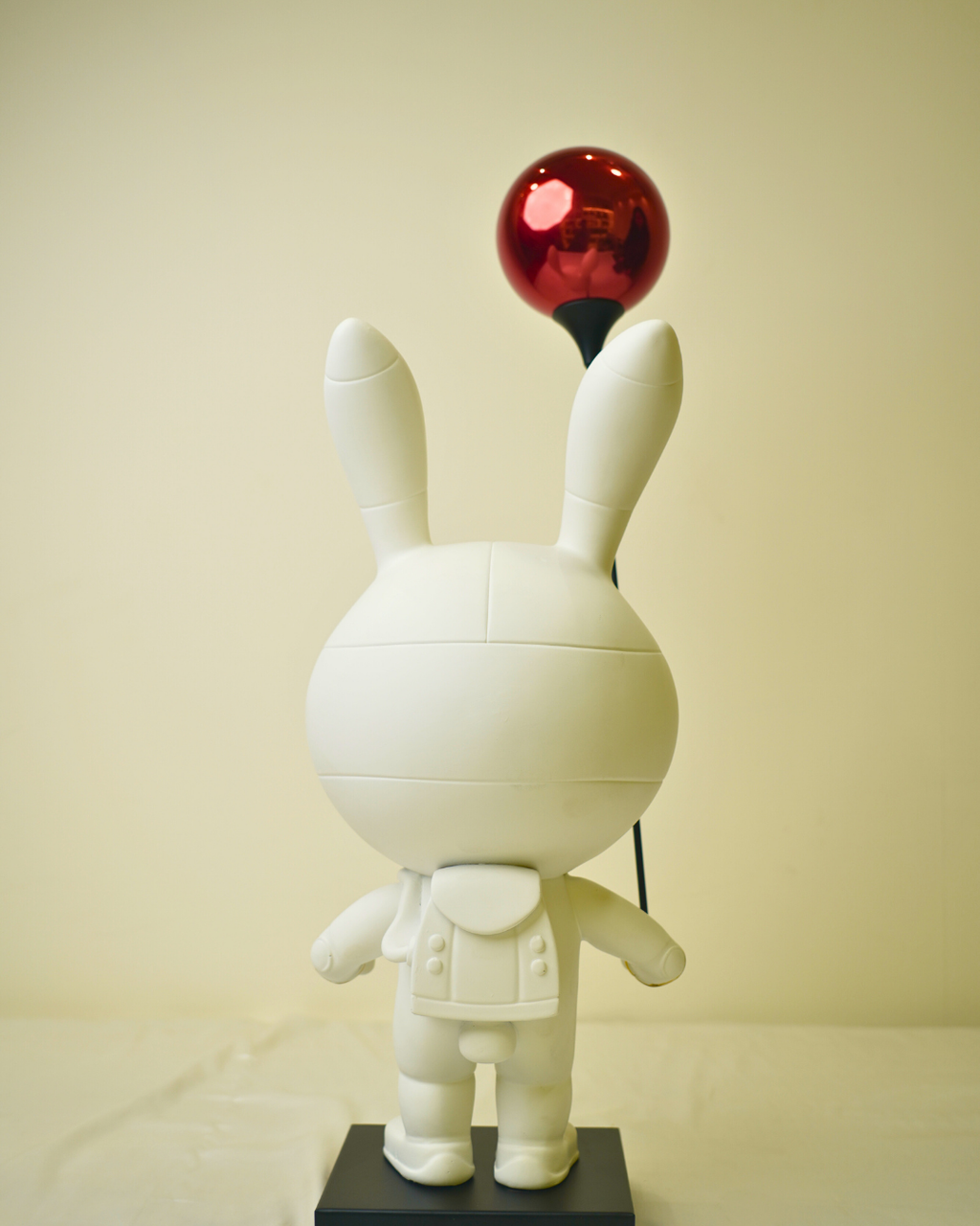 Cosmic Voyager - Large White Astronaut Rabbit Figurine with Red Balloon