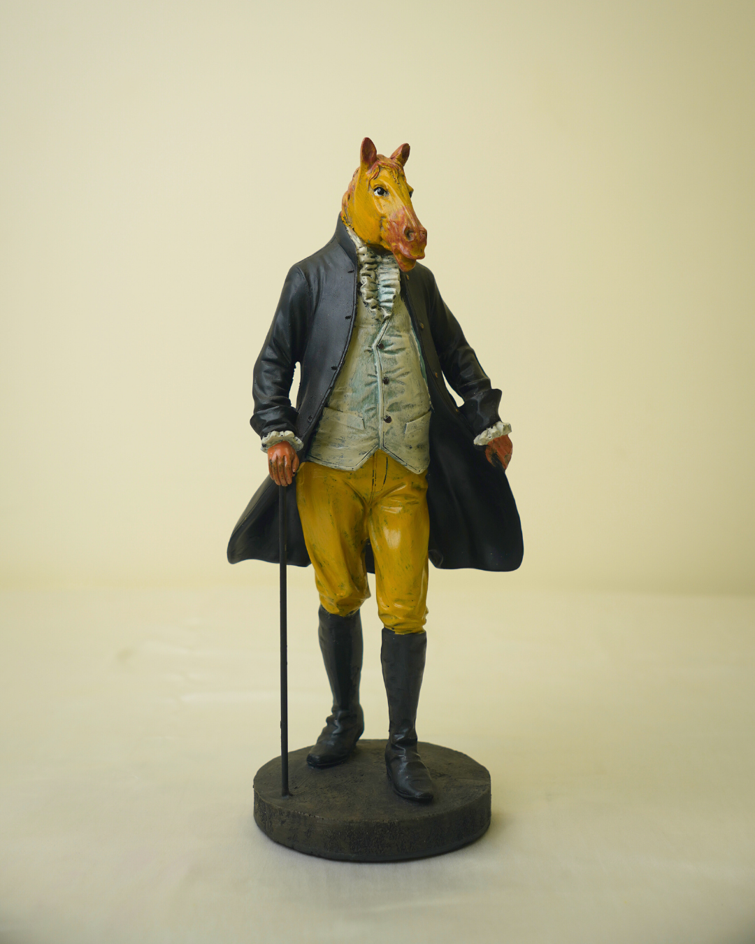 Noble Equestrian Officer - Hand-Painted Dressed Horse Statuette
