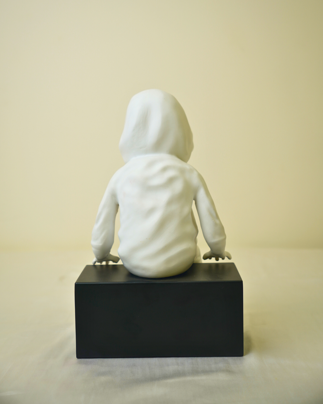 Cool Dude Seated Sculpture in Matte White & Gold