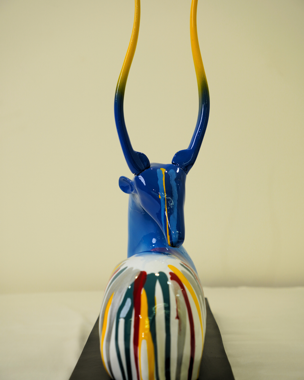 Deer Multi Sitting – Multi-Blue – Elegant Artistic Home Decor Sculpture