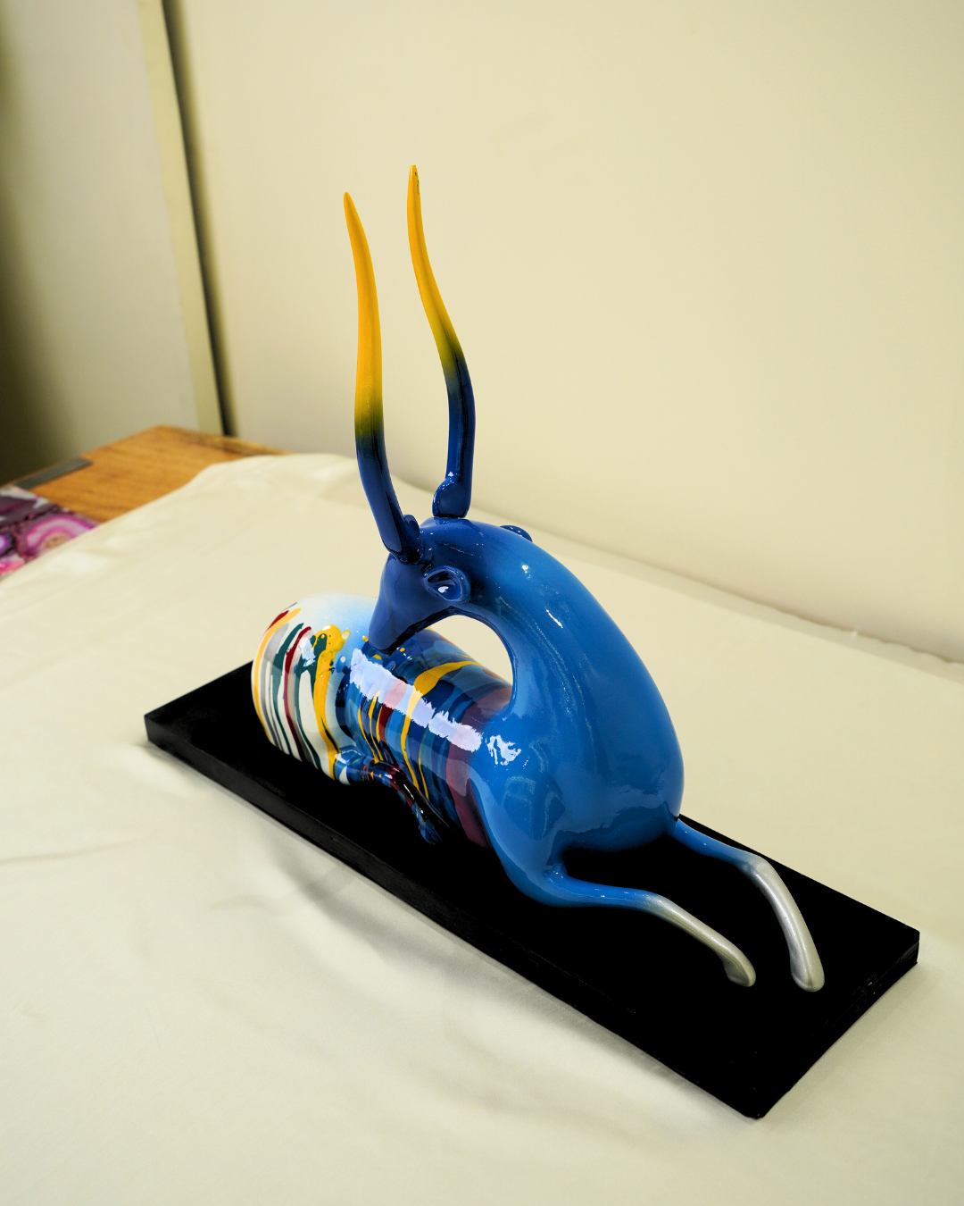 Deer Multi Sitting – Multi-Blue – Elegant Artistic Home Decor Sculpture