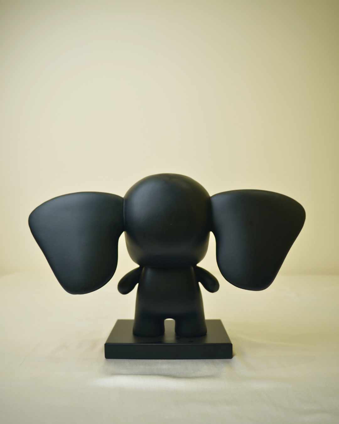 Modern Minimalist Elephant - Stylized Black & Red Abstract Figurine