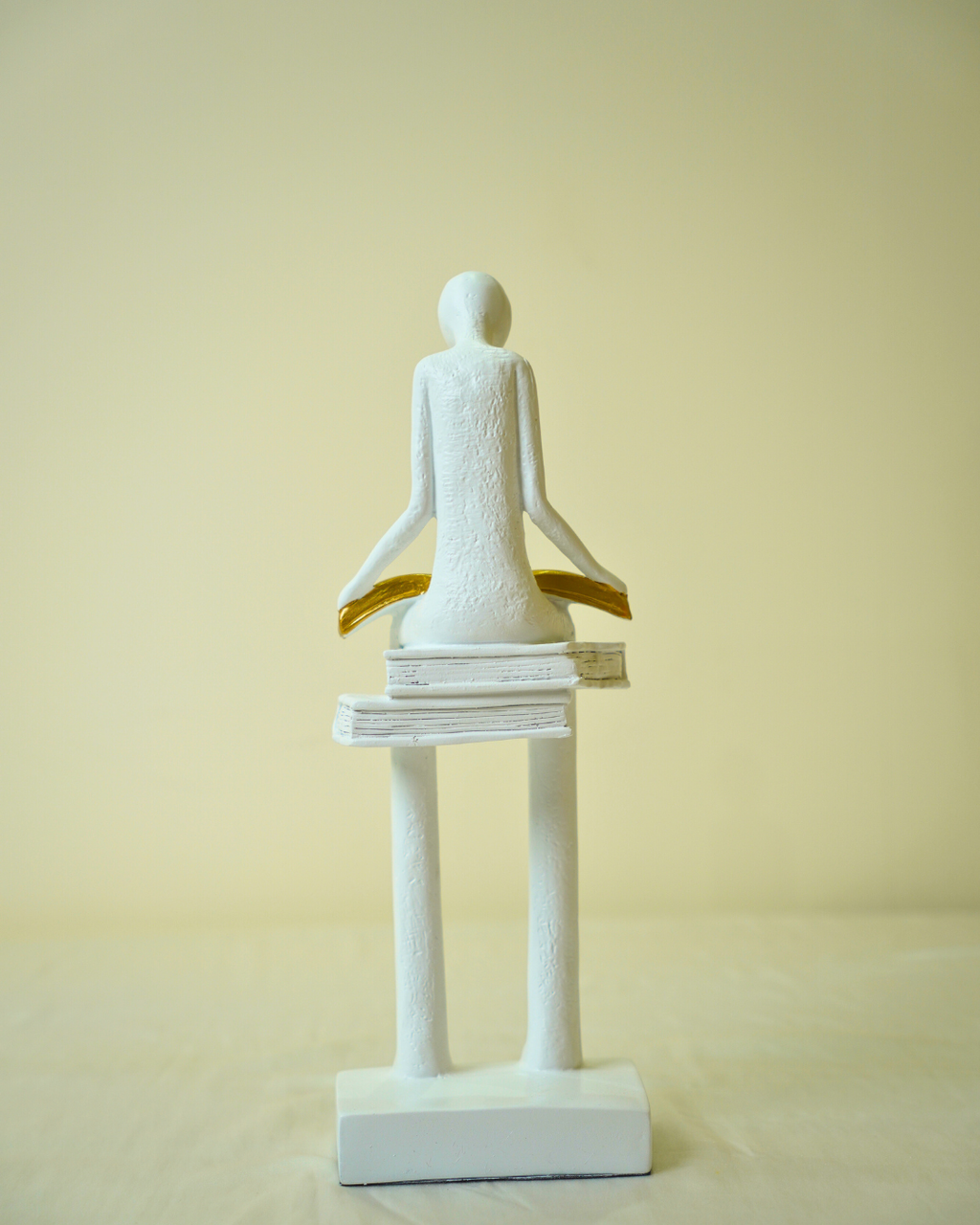 Liber White Reading Man Sculpture