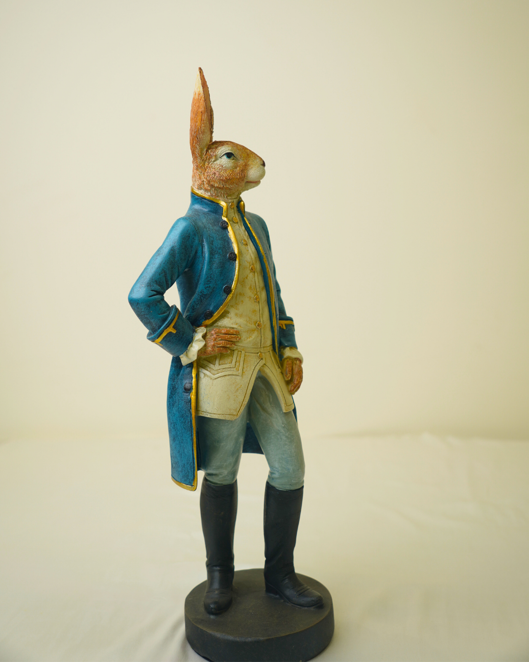 Hand-Painted Dapper Rabbit Statuette