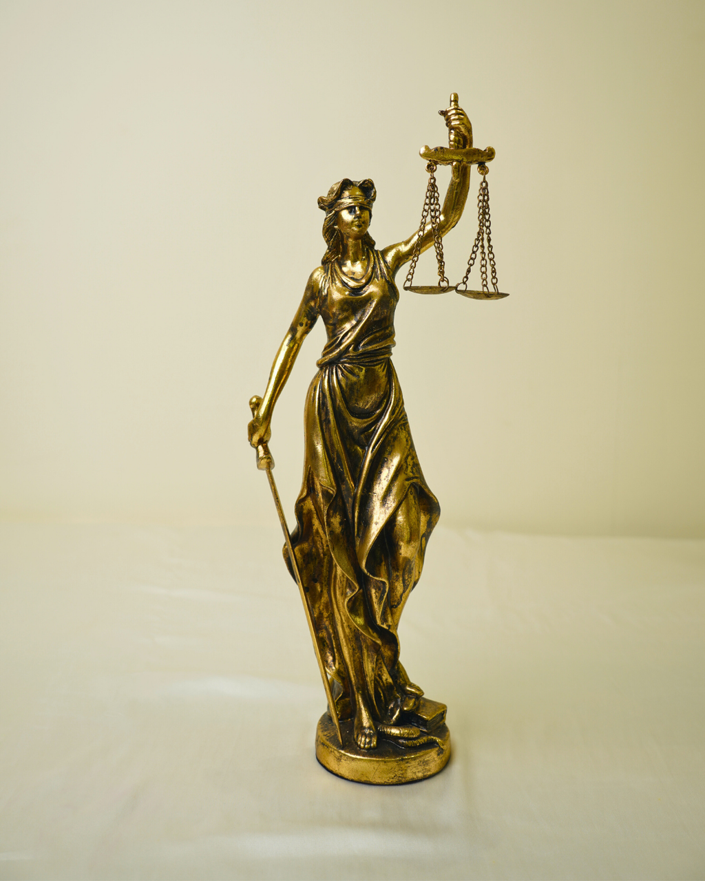 Classical Lady Justice - Bronze Finished Polystone Sculpture