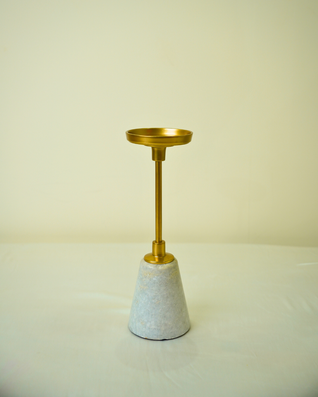Golden Metal Candle Holder with Marble Base