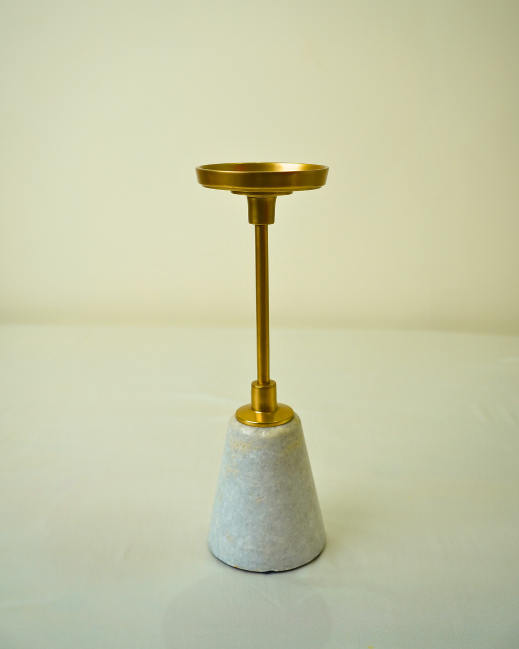 Golden Metal Candle Holder with Marble Base