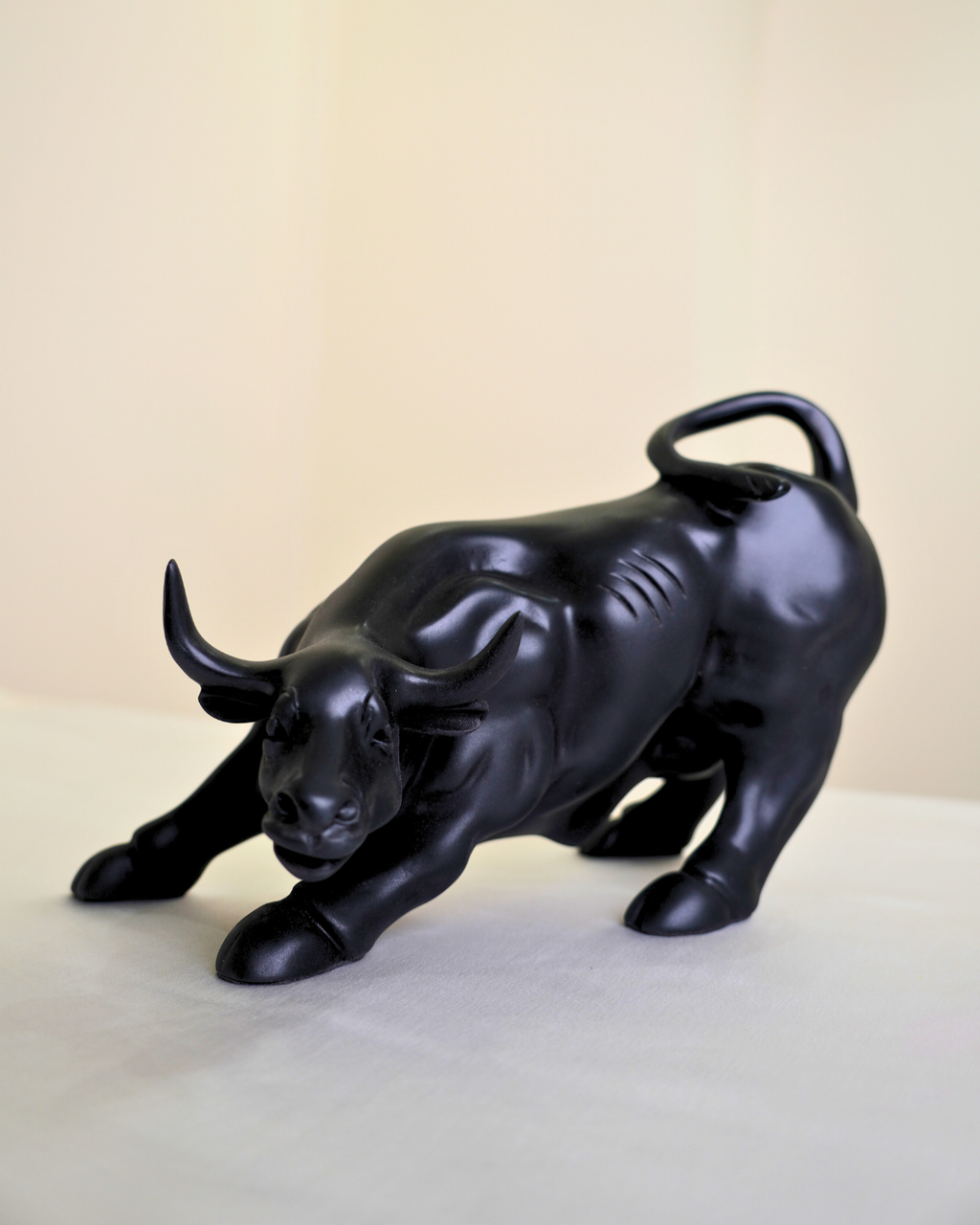 Abstract Art Black Charging Bull