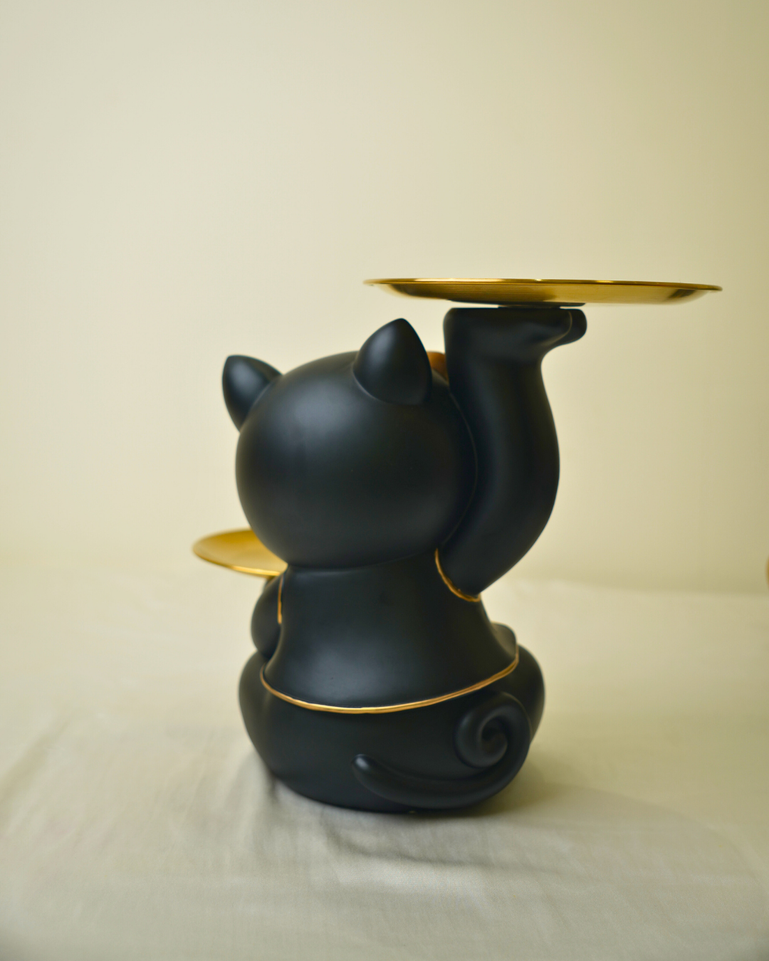 Modern Street Cat Lucky Cool Cat Dual Tray Figurine