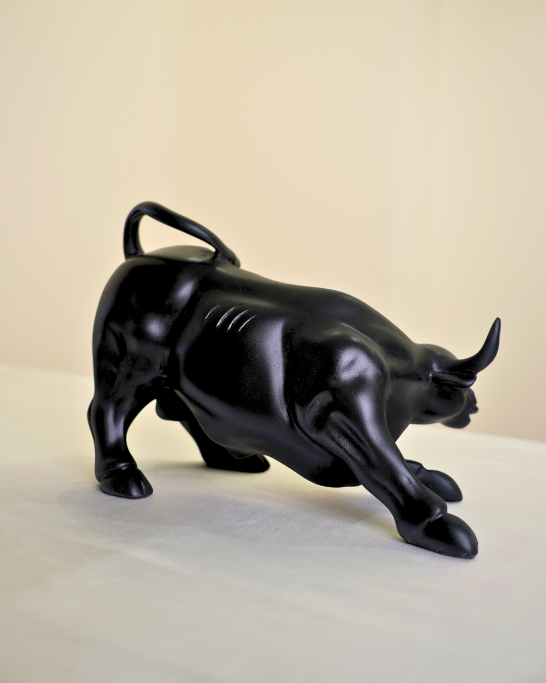 Abstract Art Black Charging Bull