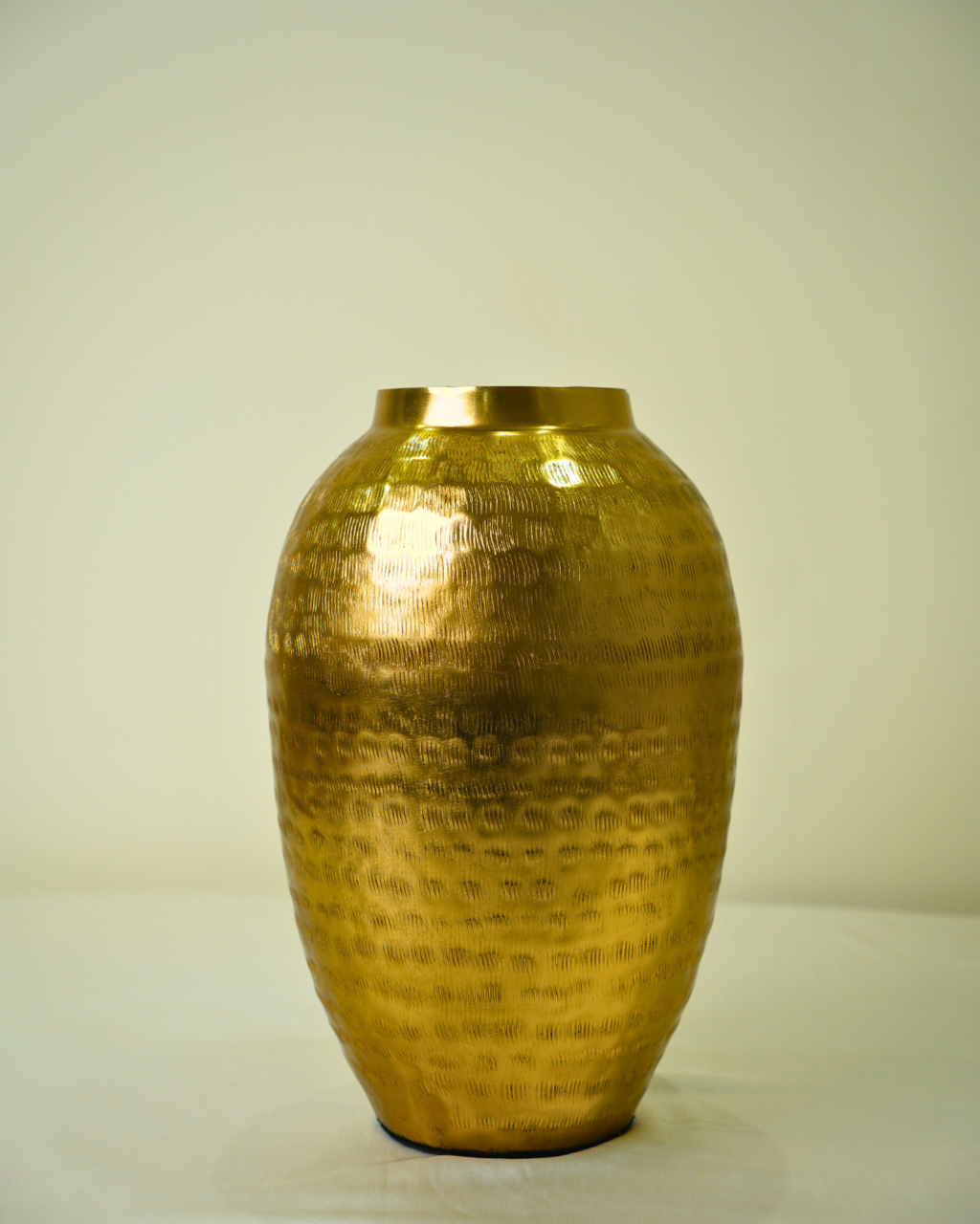 Hammered Gold Metal Decorative Vase