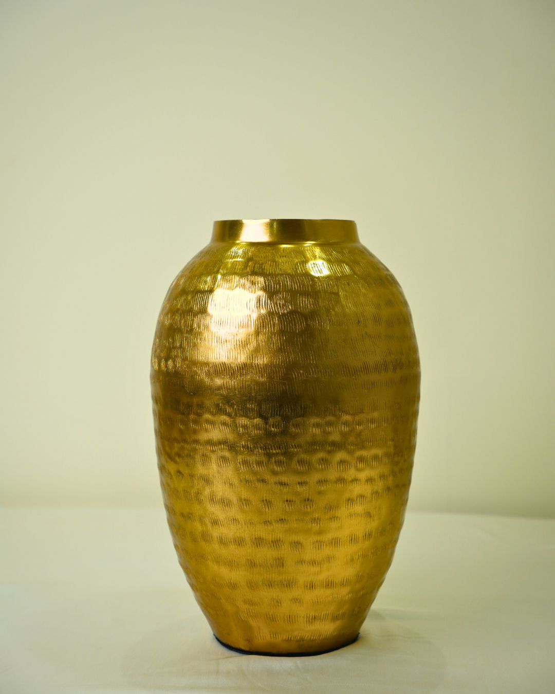 Hammered Gold Metal Decorative Vase