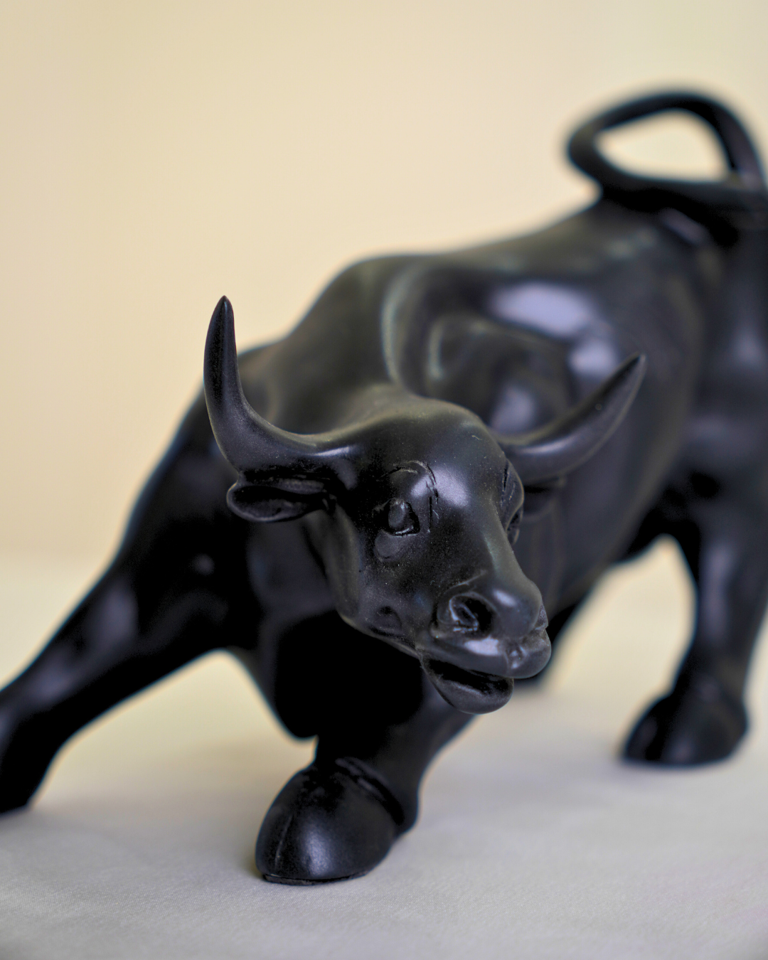 Abstract Art Black Charging Bull