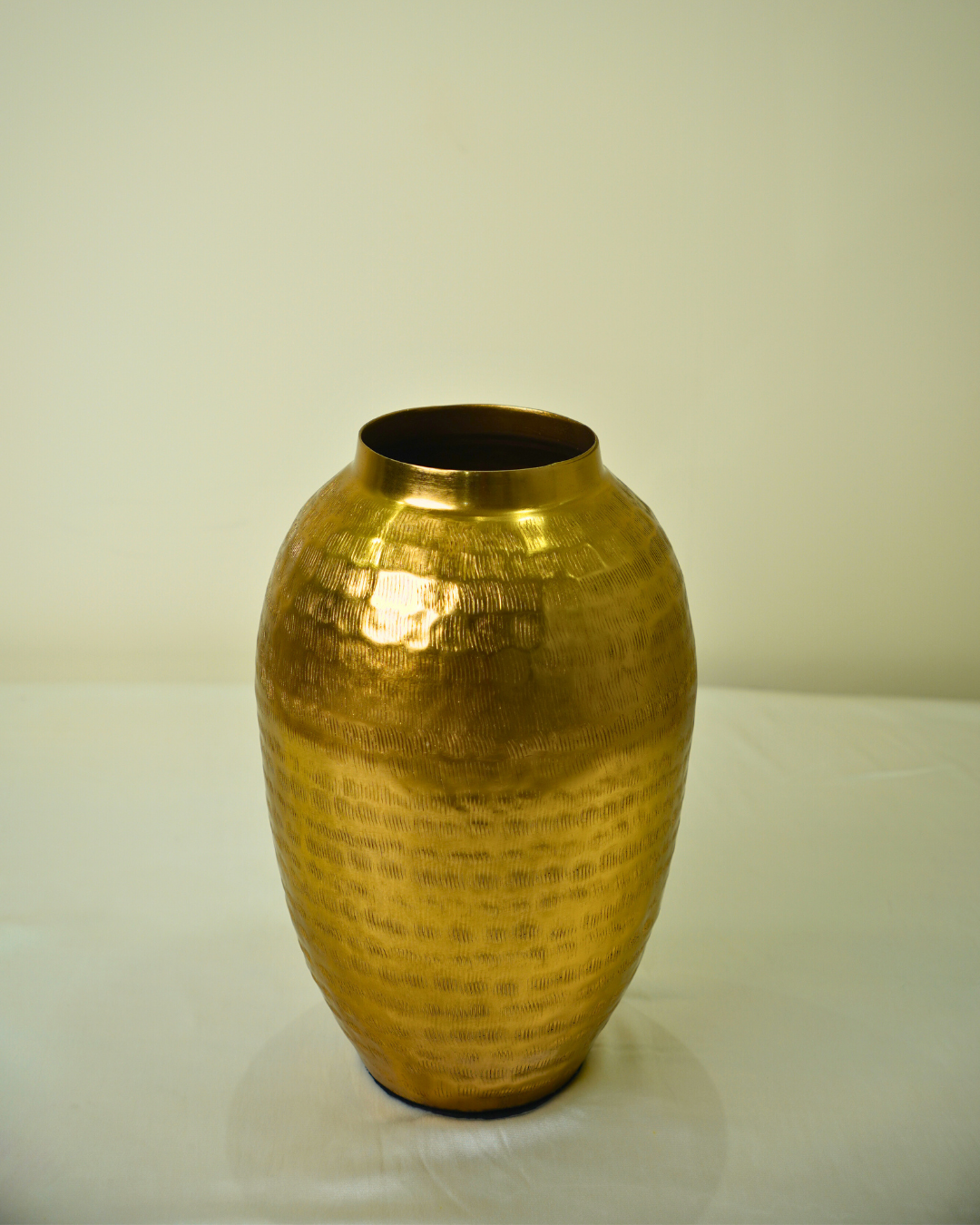 Hammered Gold Metal Decorative Vase