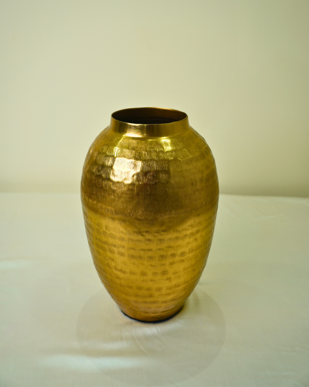 Hammered Gold Metal Decorative Vase