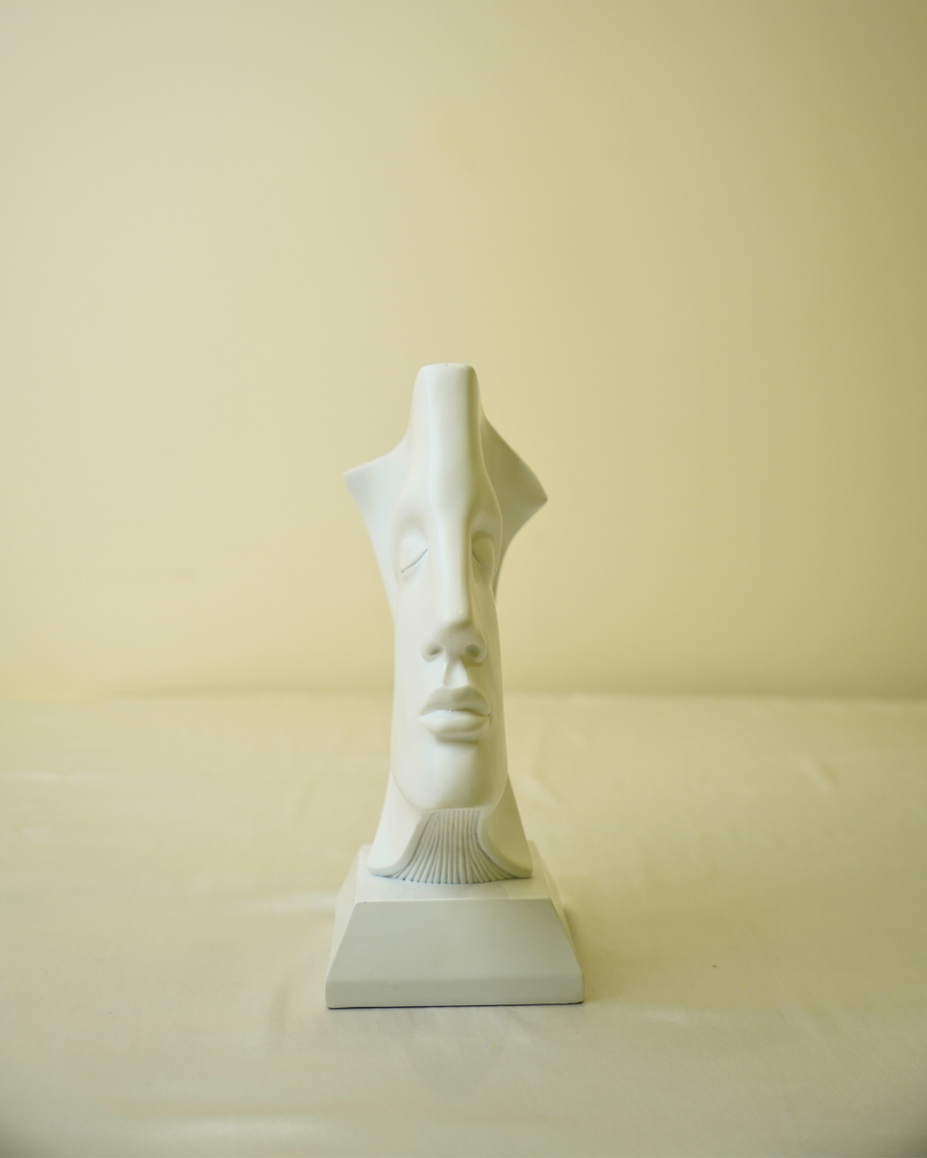 Whispered Thoughts Abstract Face Sculpture White