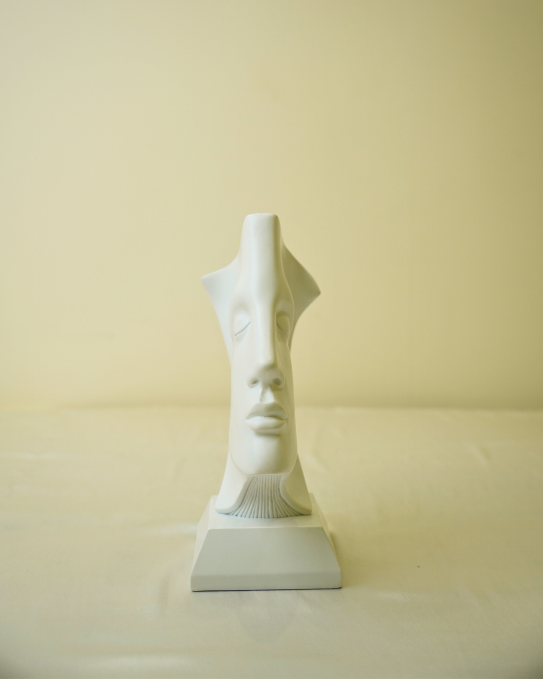 Whispered Thoughts Abstract Face Sculpture White