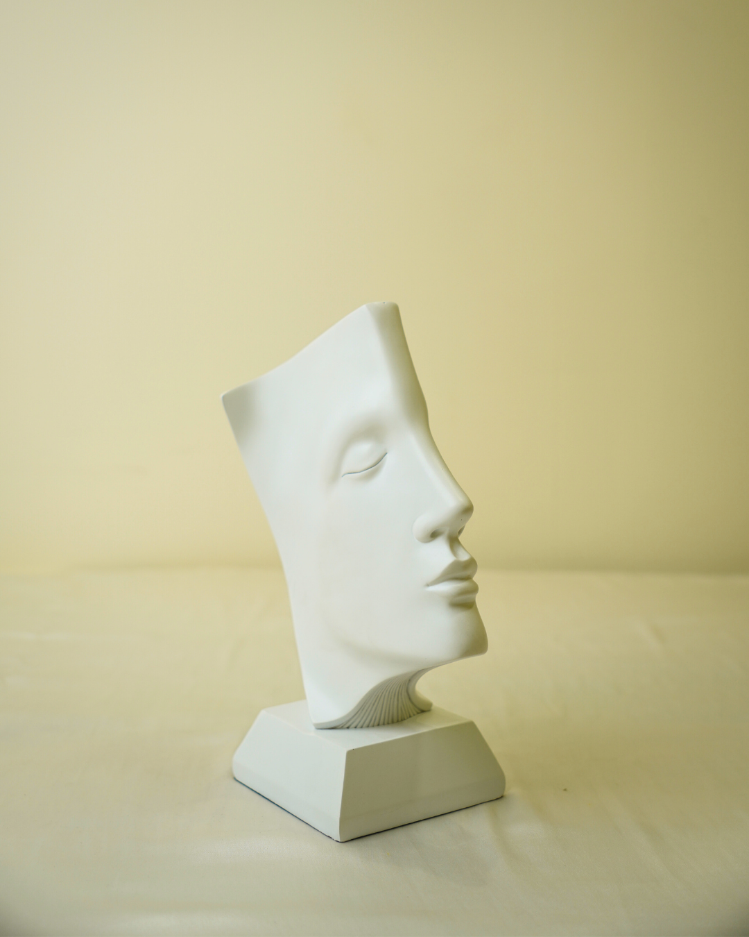Whispered Thoughts Abstract Face Sculpture White