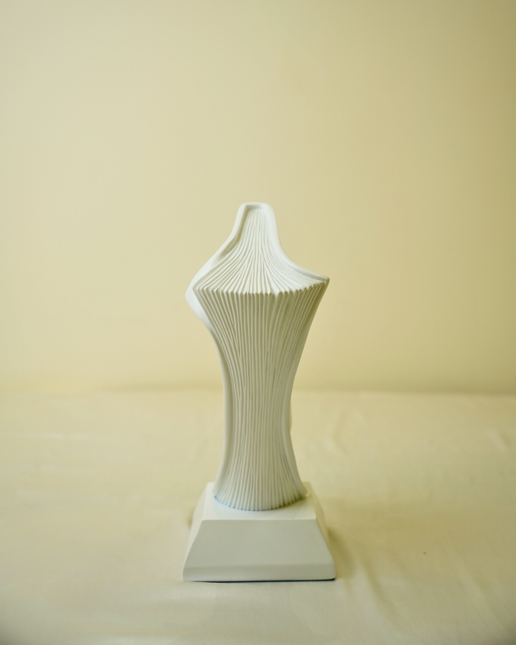 Whispered Thoughts Abstract Face Sculpture White