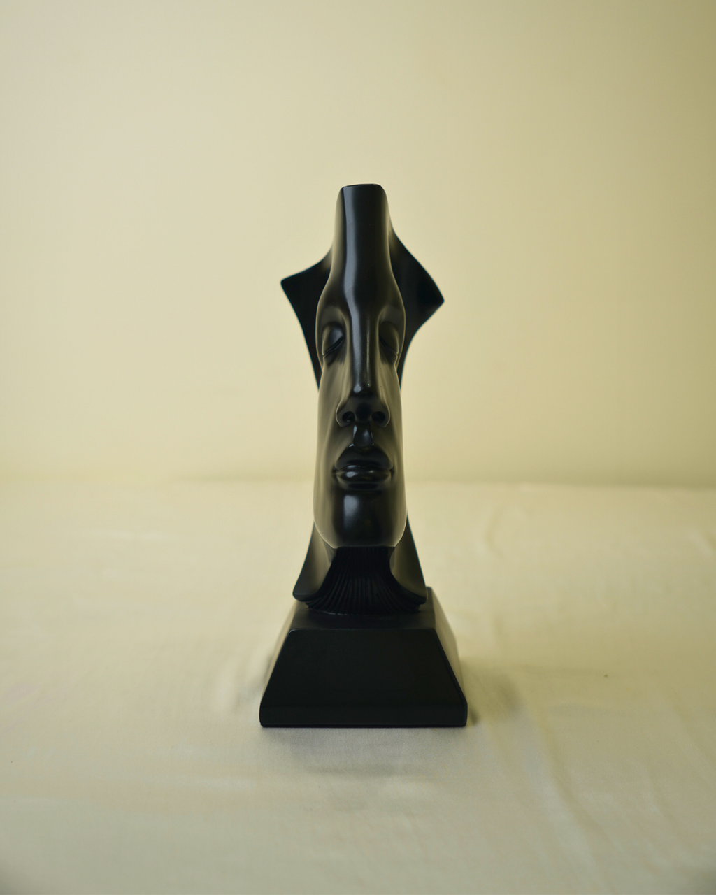 Whispered Thoughts Abstract Face Sculpture Black