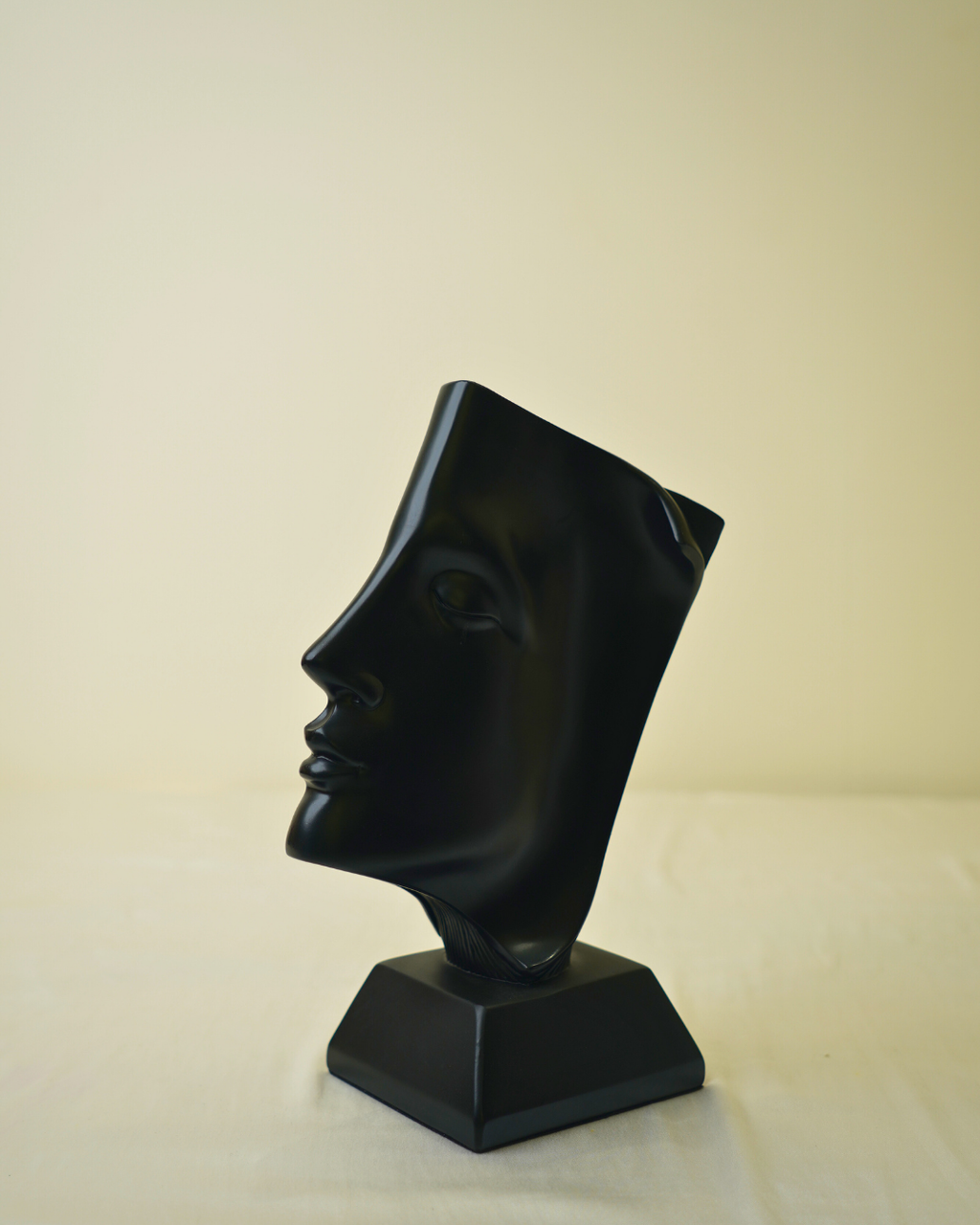 Whispered Thoughts Abstract Face Sculpture Black