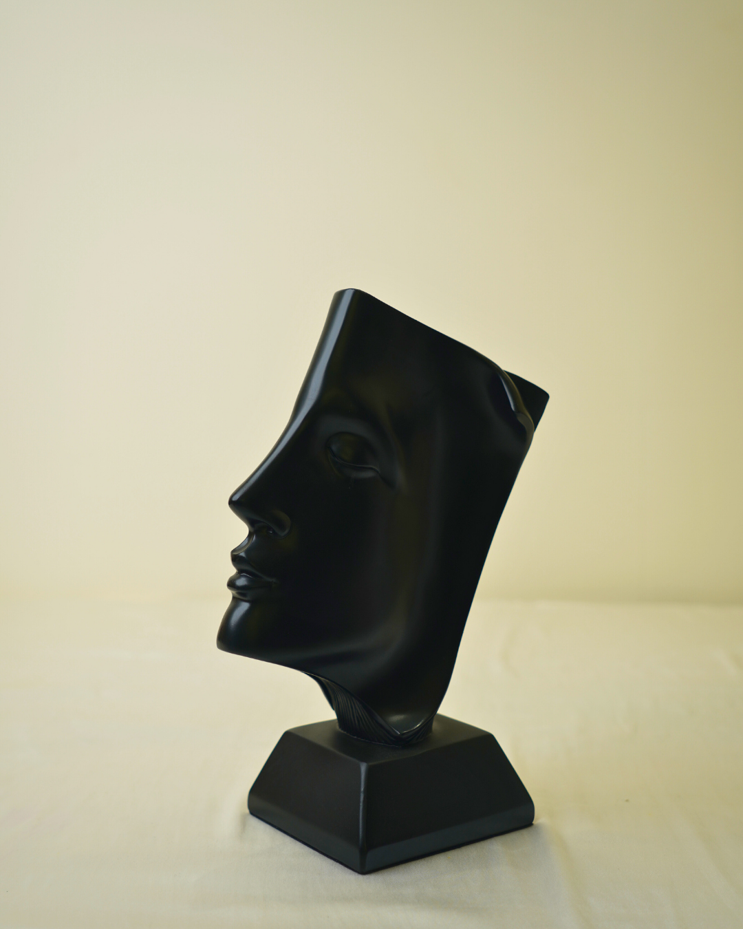 Whispered Thoughts Abstract Face Sculpture Black