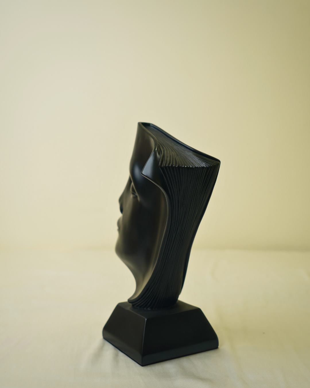 Whispered Thoughts Abstract Face Sculpture Black