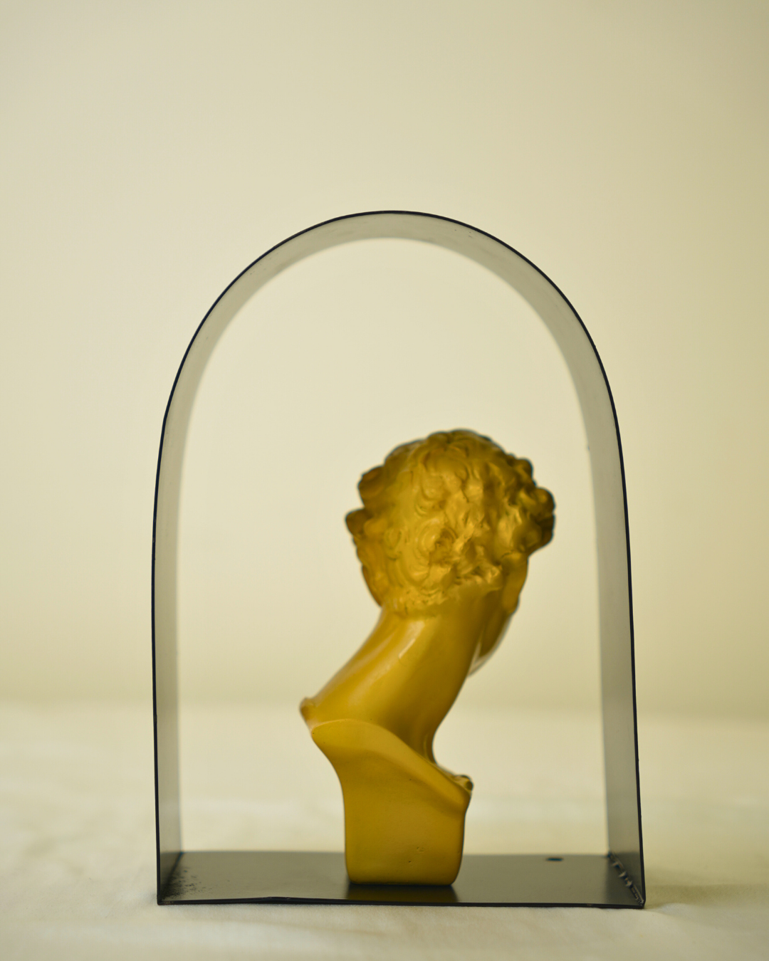 Modern Classical Archway - Golden Grecian Bust with Metallic Silhouette
