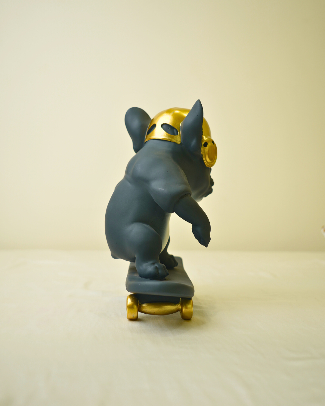 Modern Sports Bulldog - Skater Frenchie Sculpture