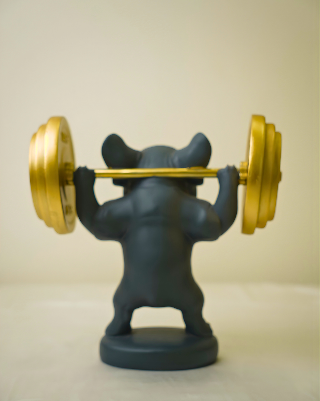 Modern Weightlifter Bulldog Sculpture