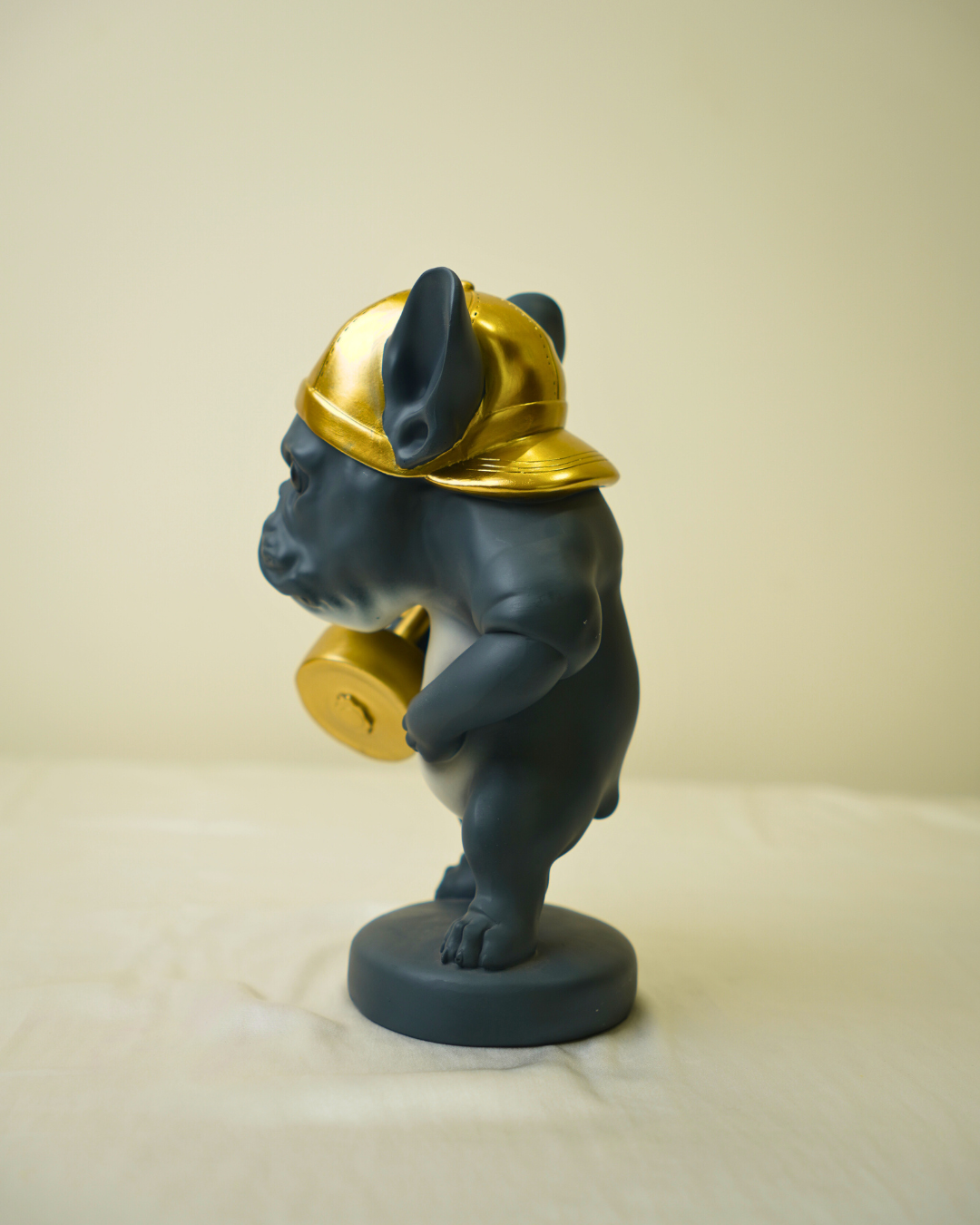 Modern Sports Bulldog - Gym Enthusiast Frenchie Sculpture