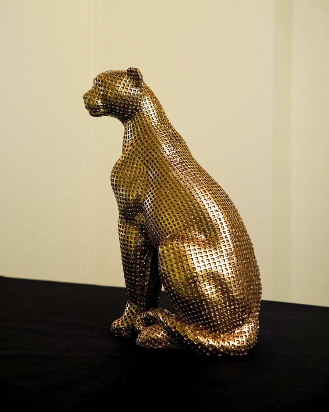 Golden Sitting Leopard