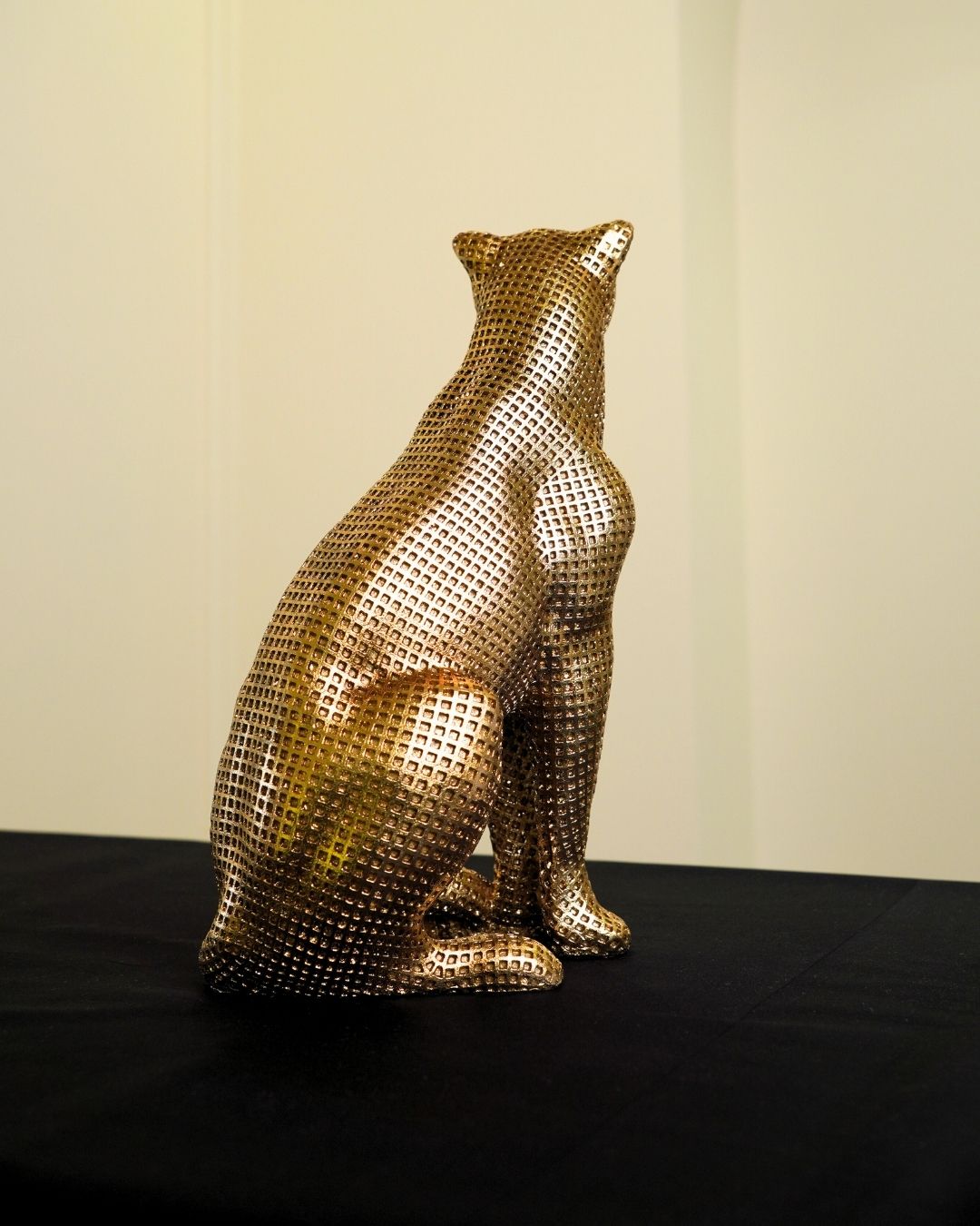 Golden Sitting Leopard