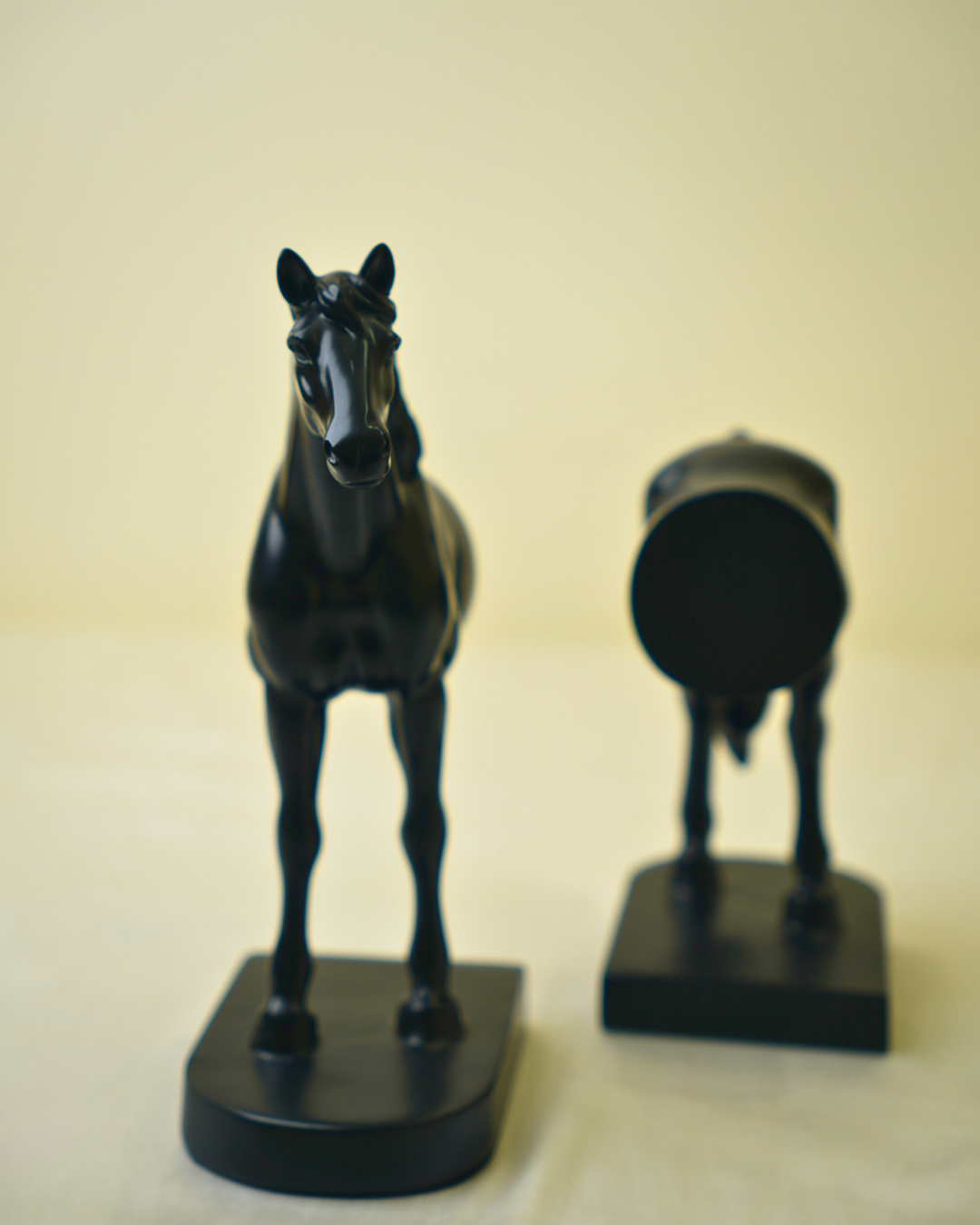 Modern Stallion Bookends - Premium Black Half-Horse Sculpture Set
