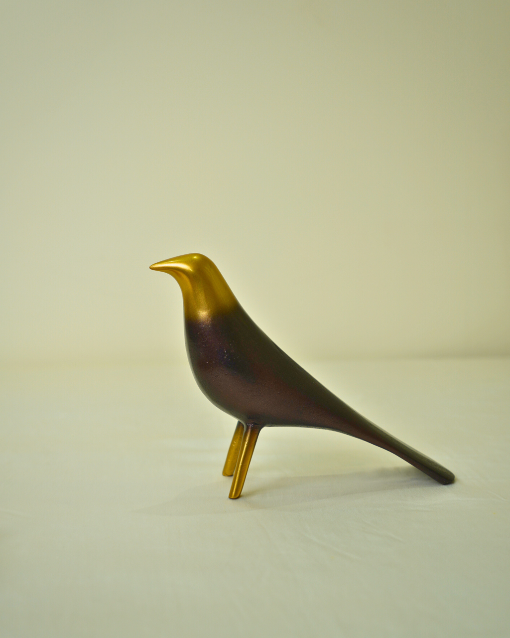 Modern Golden Metal Bird Figurine