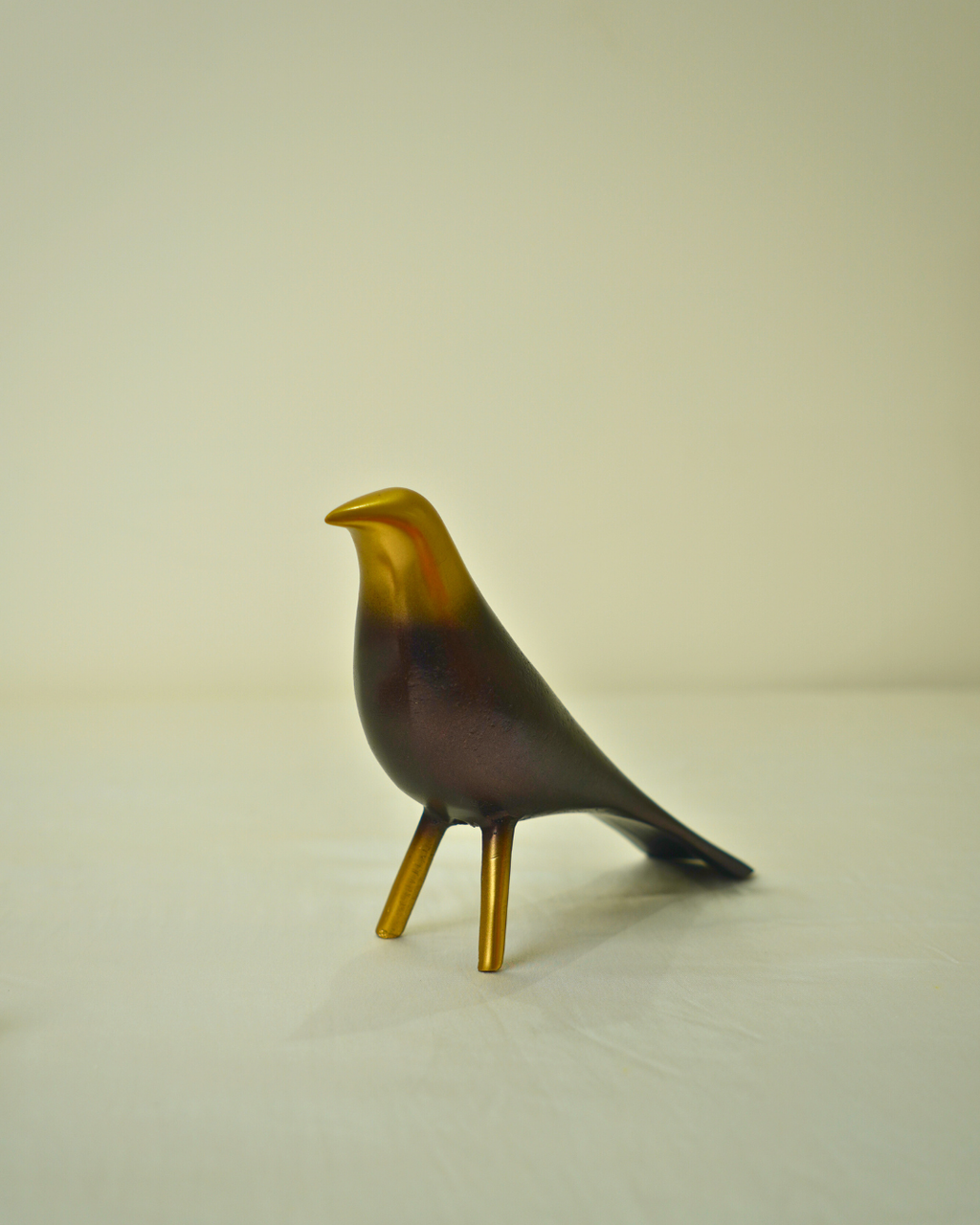 Modern Golden Metal Bird Figurine