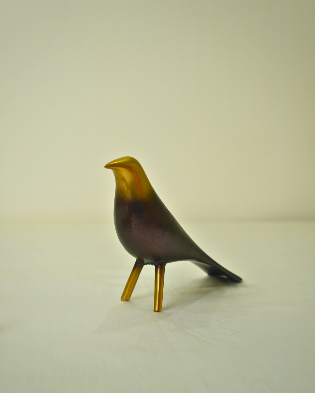 Modern Golden Metal Bird Figurine