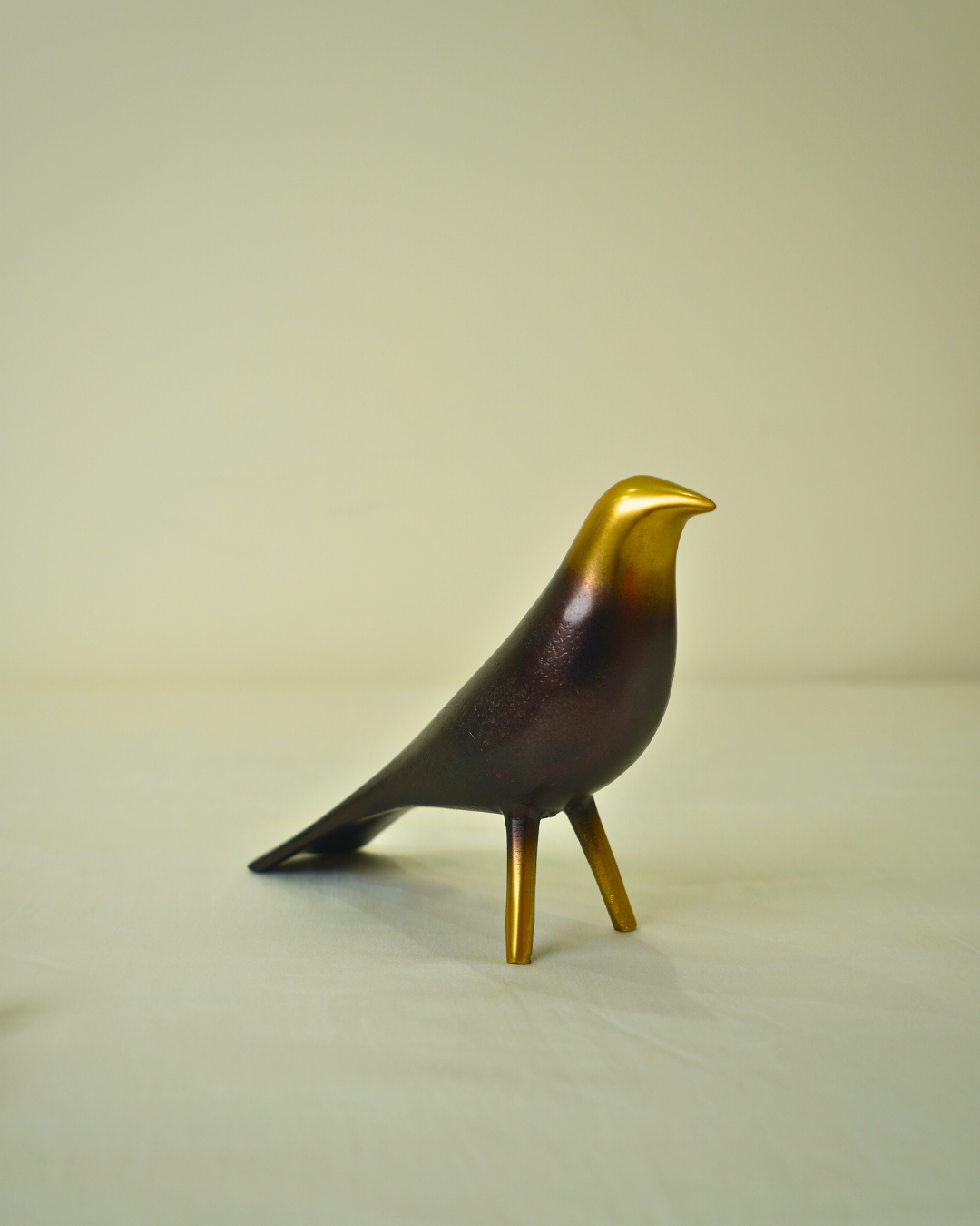 Modern Golden Metal Bird Figurine