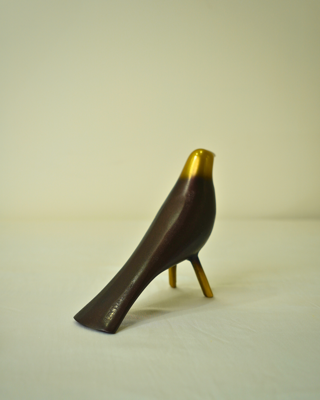Modern Golden Metal Bird Figurine