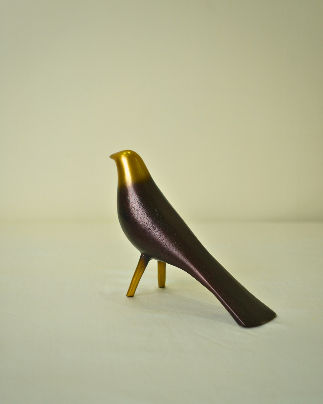 Modern Golden Metal Bird Figurine