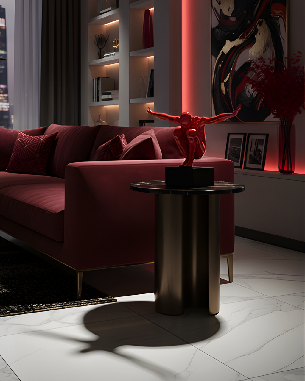 Silent Power in Red Sculptural