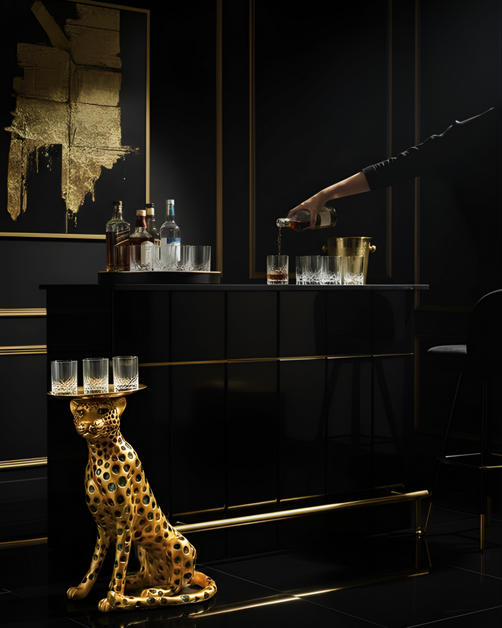 Fortune leopard side table