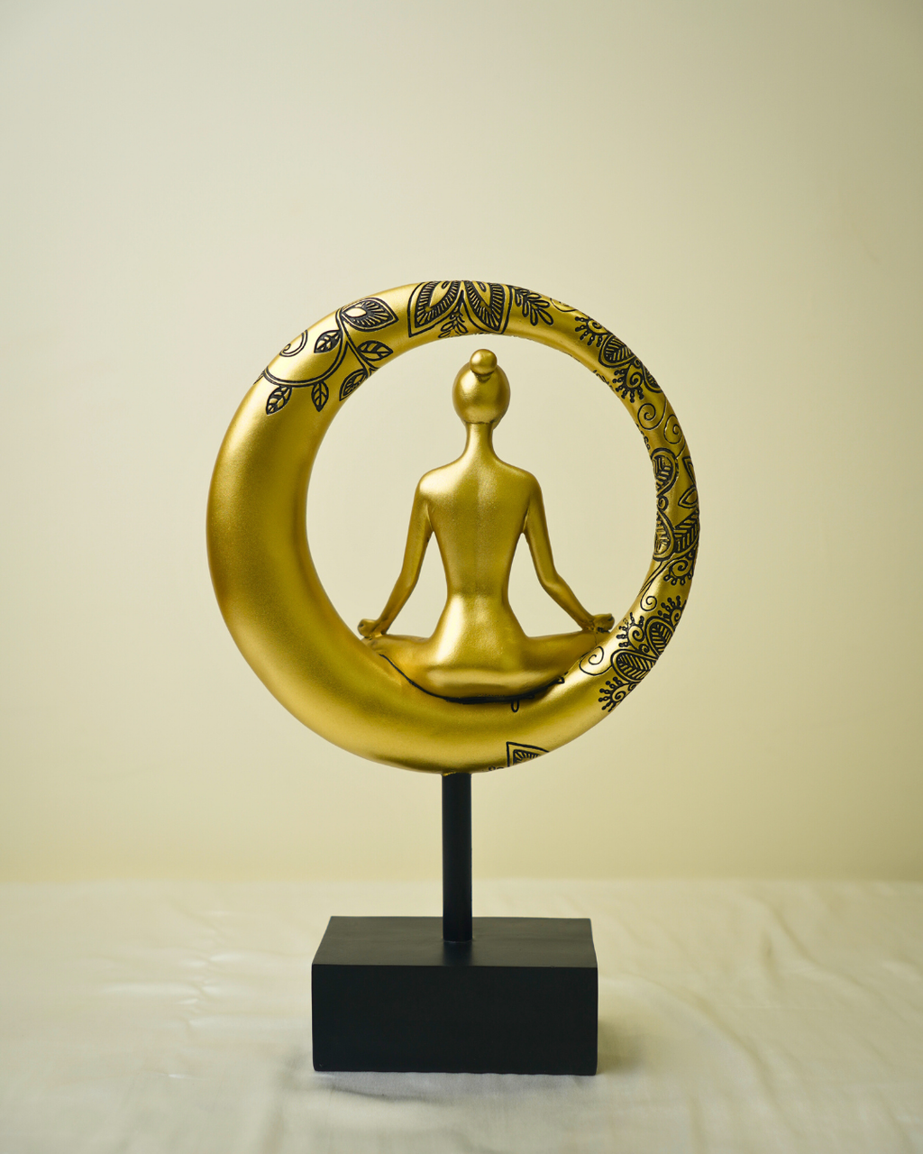 Modern Yoga Resin & Metal Figurine