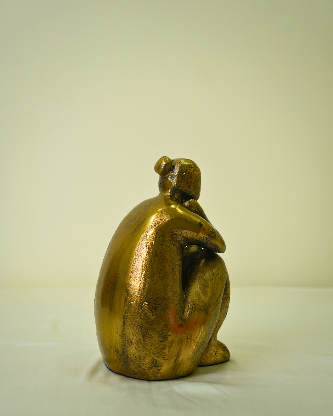 Golden Metal Sitting Thinker Figurine