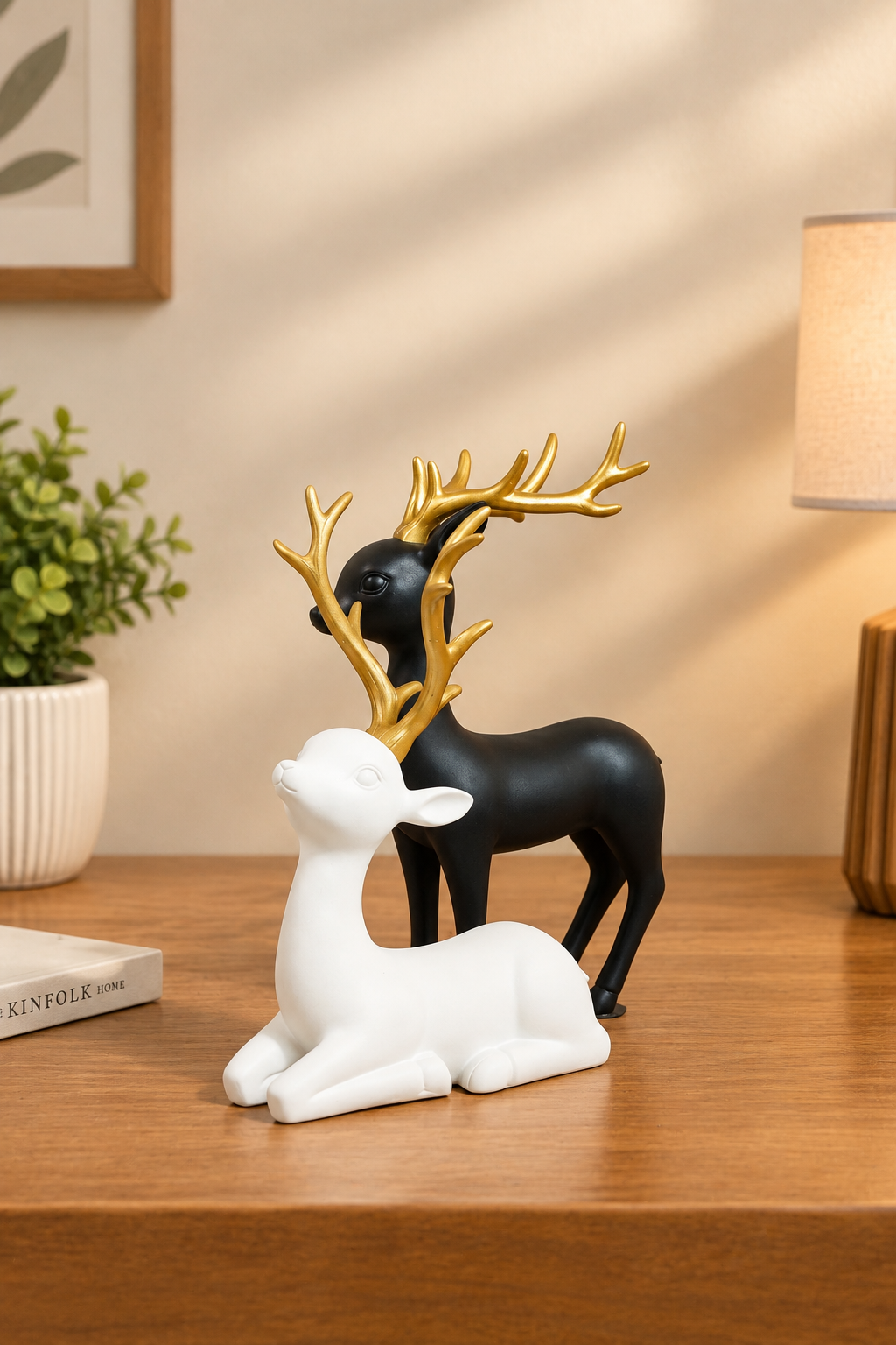Nordic Deer Couple Figurine Set