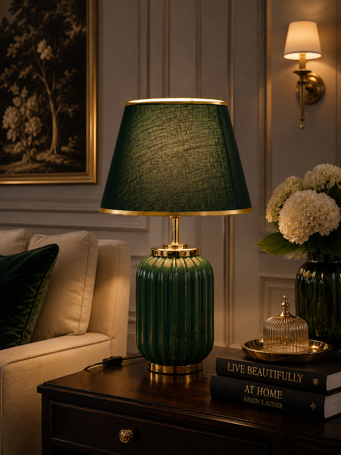 Luna Ribbed Ceramic Table Lamp