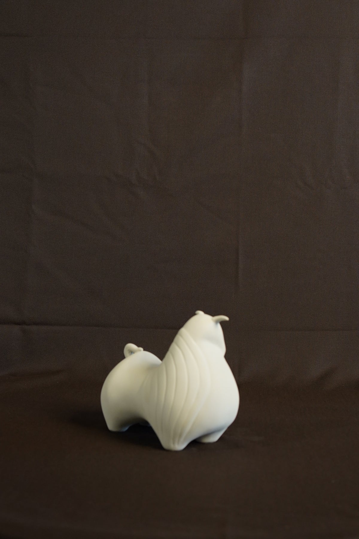 Nordic Minimalist White Bull Sculpture