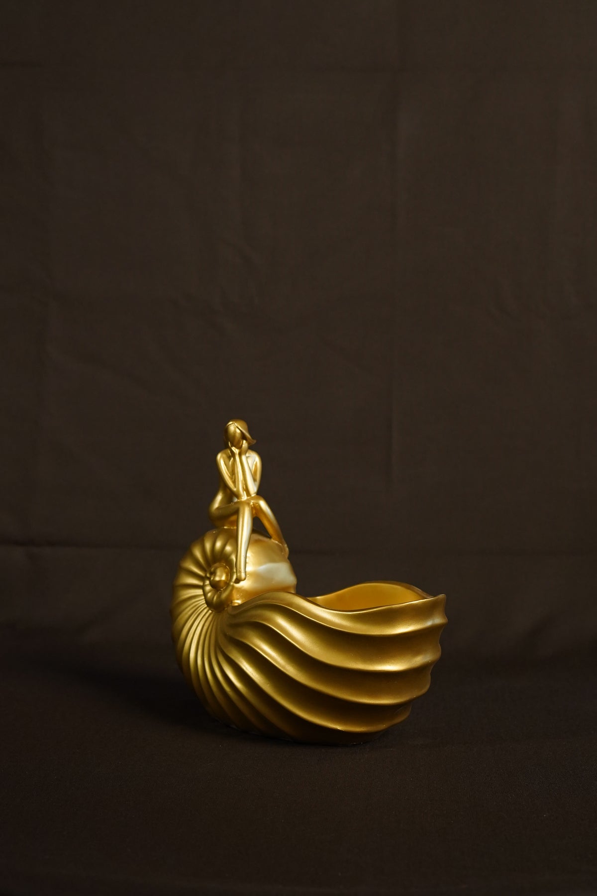 Golden Nautilus Maiden Sculpture